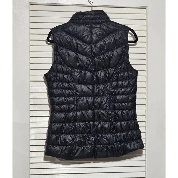 Athleta Women's Black Nylon Shell Puffer Downalicious Deluxe Vest Size M 2987 - Picture 11 of 13